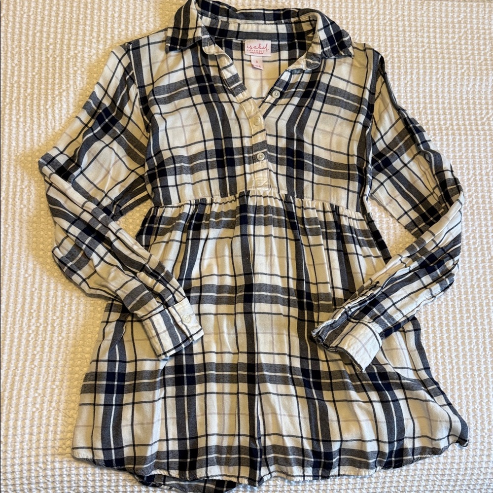 Isabel Maternity by Ingrid & Isabel Navy and White Plaid Shirt